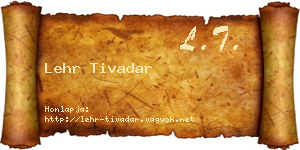 Lehr Tivadar névjegykártya