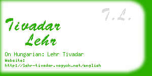 tivadar lehr business card